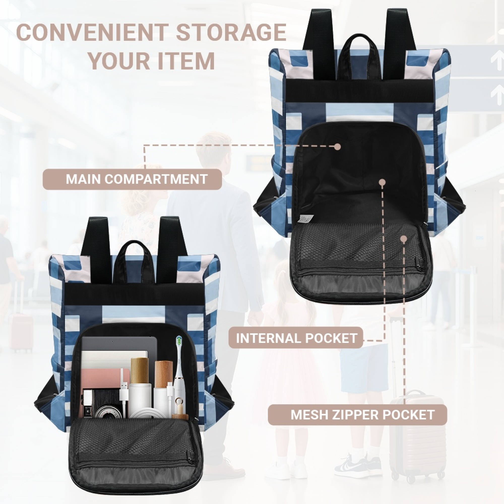 Custom H Designer Fashion Anti Theft Backpack Luxury Horse Pattern Unisex Full Print Backpack Laptop Bag Travel Bag H63