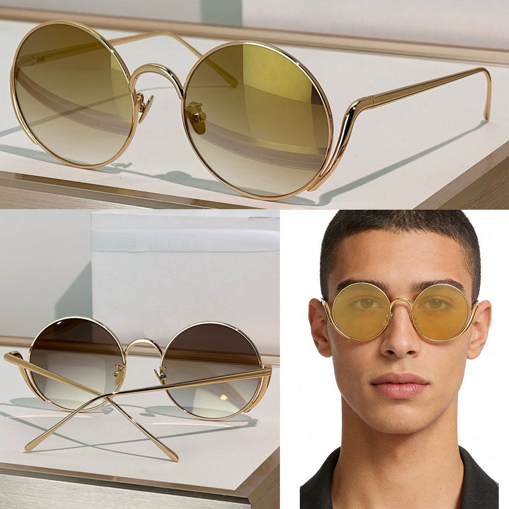 New mens island sunglasses luxury designer womens sunglasses LW40118I vacation travel style round shaped rimless sunglasses light metal construction with box