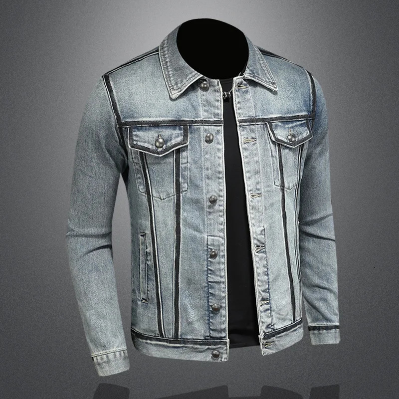Spring Autumn Mens Vintage Motorcycle Denim Jacket Male American Retro High Quality Slim Fit Bomber Jeans Coat 251230