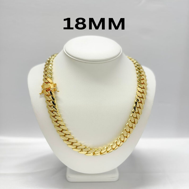 Cubana bracelet Hip Hop Jewelry Design Luxury Custom Solid 14K Real Yellow Gold Heavy Plain Miami Cuban Link Chain for Men