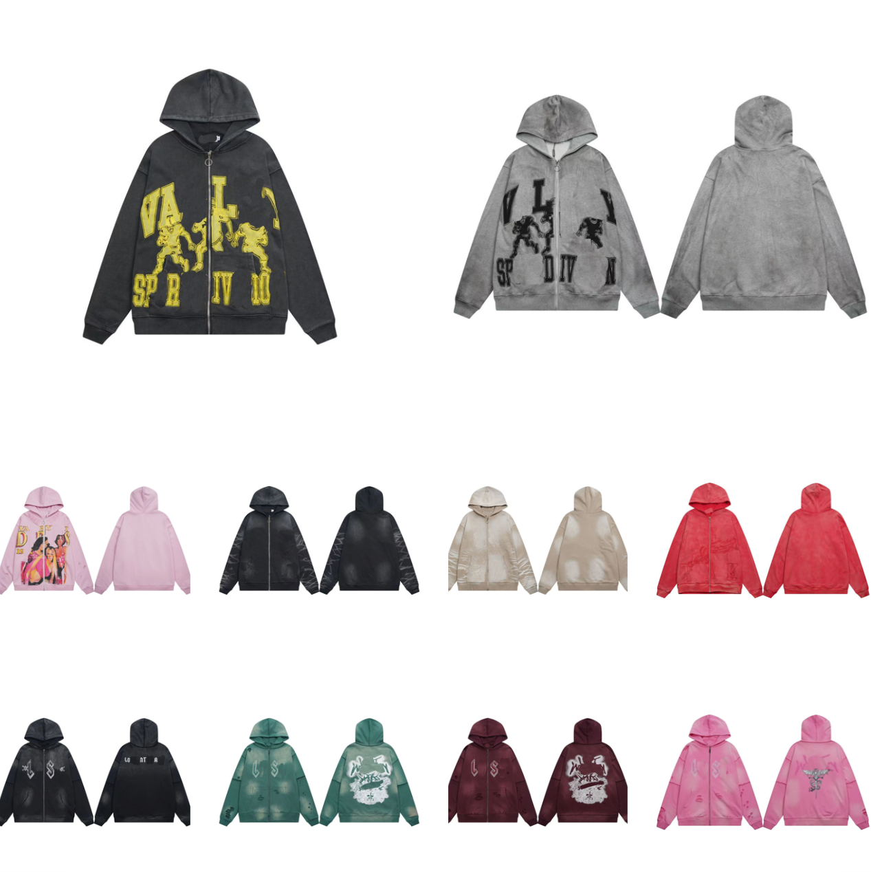 Designer Hoodies & Sweatshirts Men's Hoodies American retro vintage hooded sweatshirt men's embroidered rugby sports style zipper hoodie