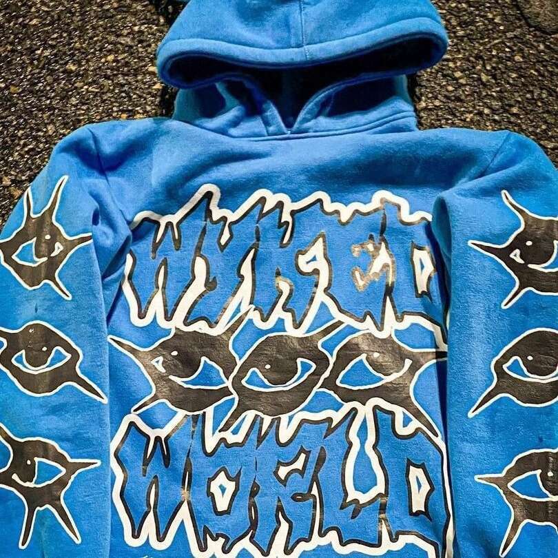 In Stock European and American 2026 Autumn Winter Dark Hip-Hop Style Top Ins Trendy Street Hooded Pullover Sweatshirt