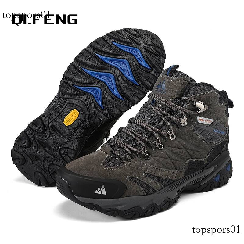 Men's Outdoor Hunting Tactical Sneaker Winter Snow Plush Warm Comfortable Non-slip Hiking Walking Genuine Leather Boots