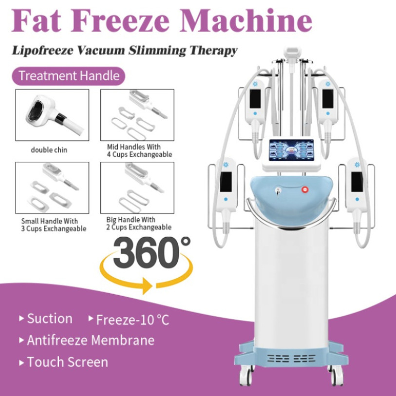5 Handles Cryolipolysis Slimming Freezing Fat Machine Lipo Laser Cavitation Rf Cell 360 Cryo Vacuum Butt Lifting Ce Approve200