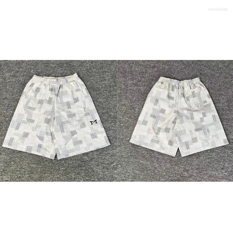 Men's Shorts Arrivals Casual Simple Fashionable Checked Print Spliced Mesh Fabric Sports Beach