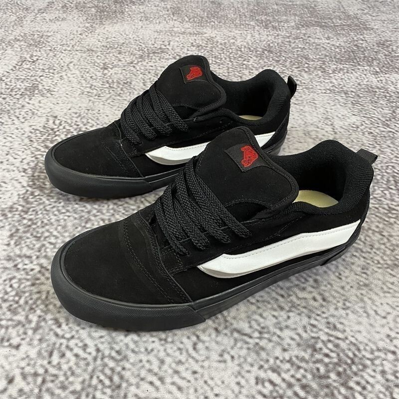 Ddmysports Black Warrior Academy Style Sneakers Spring And Autumn New American Street Cool Casual Versatile Retro Chunky Loafers Outdoor Shoes