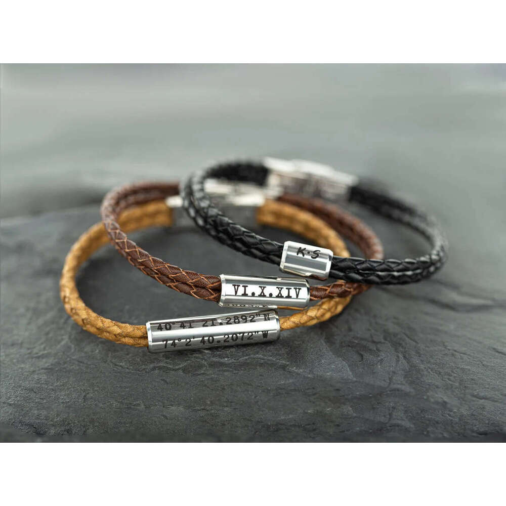 Cross-Border ETSY Woven Bracelet for Men and Women, Couple's Personalized Versatile Letter Love Home Bracelet, H Brand Leather Rope