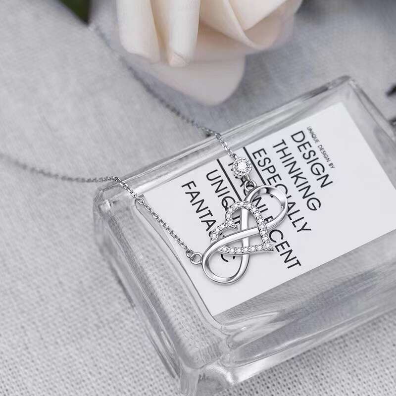 Women's Figure 8 Infinity Heart Pendant Necklace S925 Silver European American Classic Style Factory Wholesale In Stock