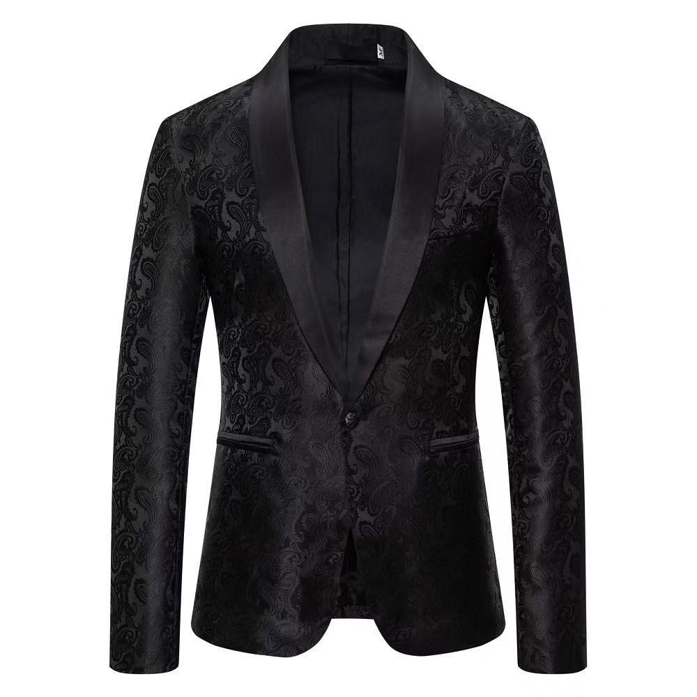 T2846 Business Casual Korean Style Slim Fit Men's Suit Jacket (Single Jacket)