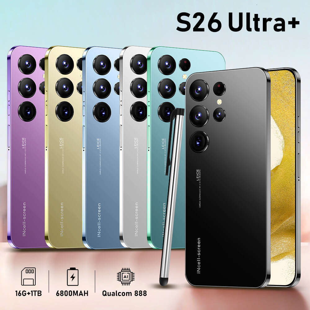 Renowned brand's new cross-border mobile phone, S26 Ultra+foreign trade Android phone, 16+1T large memory high-definition screen all-in-one machi