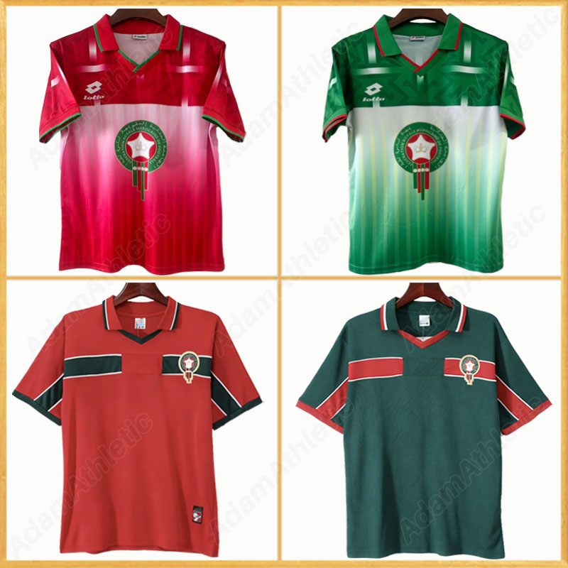 Morocco retro jerseys 1994 HADJI NAYBET vintage jersey 1998 ABRAMI OUAKILI classic football shirt long sleeves kids kit