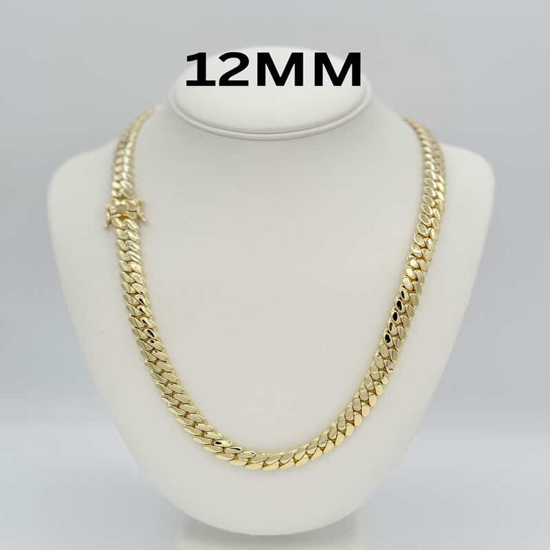 Cubana bracelet Hip Hop Jewelry Design Luxury Custom Solid 14K Real Yellow Gold Heavy Plain Miami Cuban Link Chain for Men