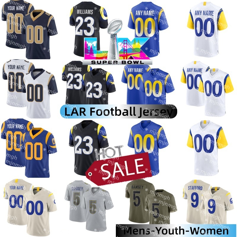2026 Los Angelescity RamsS Jersey la RamsJersey Matthew Stafford Puka Nacua Aaron Donald Jared Verse Davante Adams Kyren Williams Football Jerseys men women yth