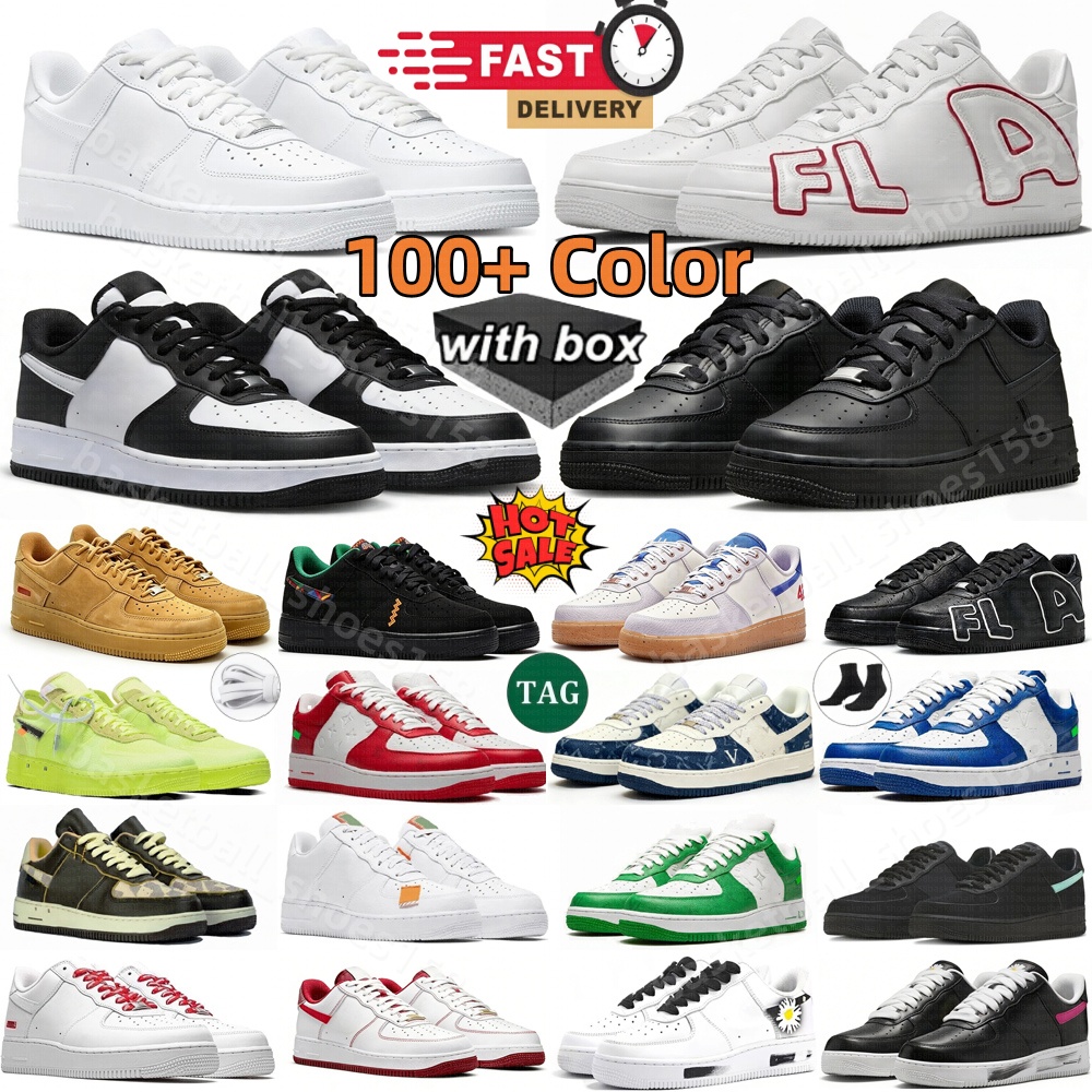 Designer Shoes One af1s Running Casual Sneakers Men Women Classic 1 Triple White Black Red Utility Wheat White lce CPFM Panda Anthracite Outdoor Sports Traienrs