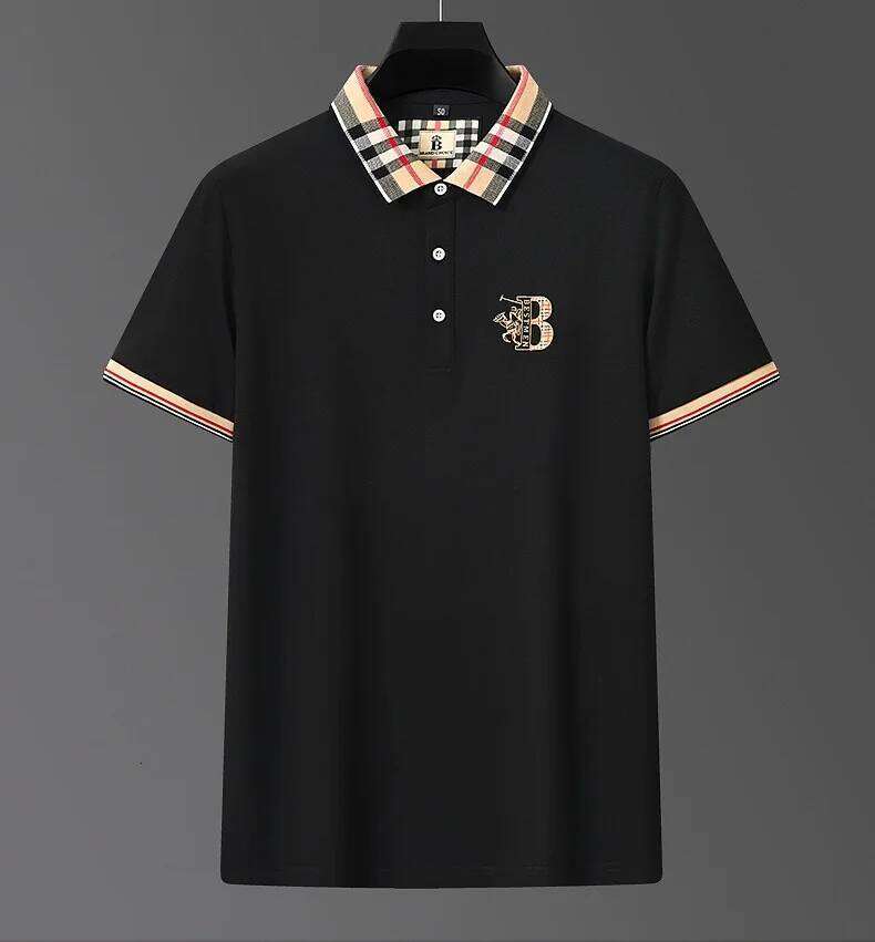 High end brand fashion letter short sleeve POLO shirt men summer new trend printed collar casual T-shirt breathable top