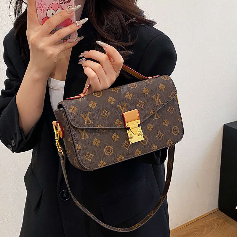 High-end for Women 2026 New Style Women's Color-blocking Retro Print Small Square Elegant Ladies' Shoulder Crossbody Bag