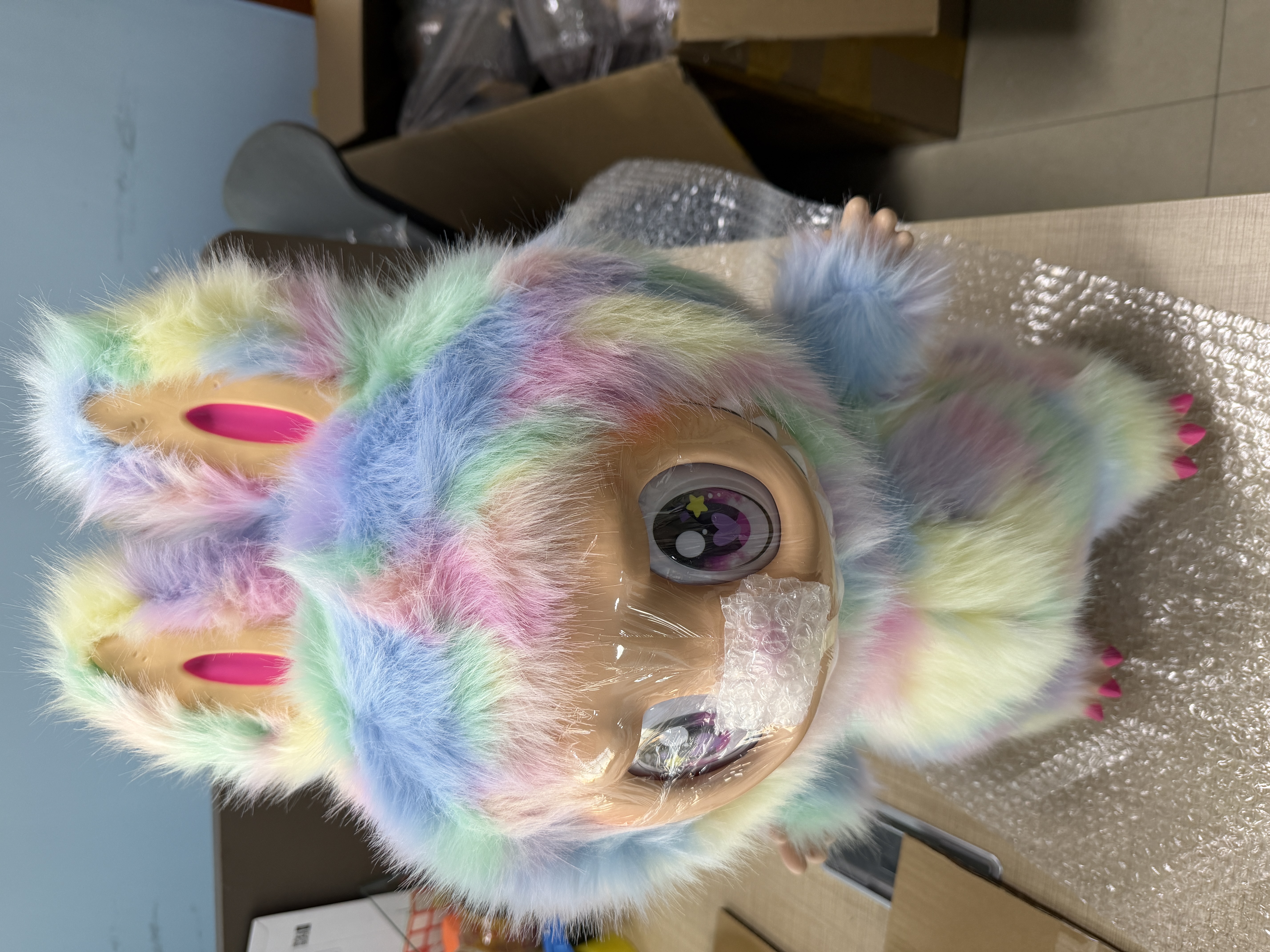 58cm Jumbo for Monsters ZIMOMO I Found You Rainbow Labubu Angel Clouds Large Plush Toy QIAOWANTONG