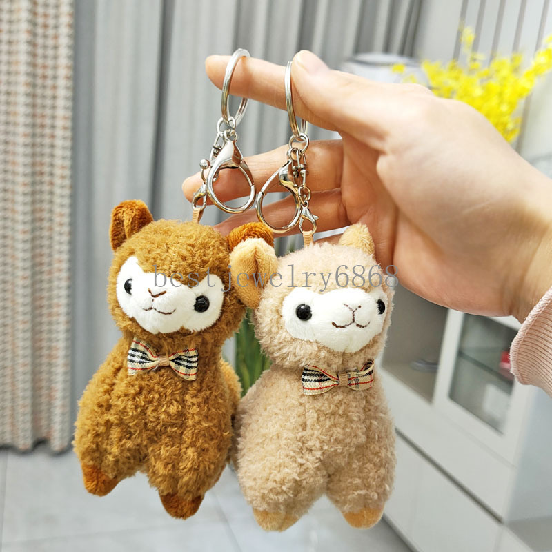alpaca keychain Doll Plush Toy Car Key Ring Student Bag Girl Decoration Accessory Gift Kawaii Backpack Keychains