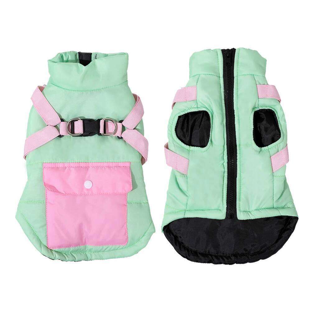 Puppy Clothes with Harness Winter Warm Dog for Small Medium Dogs Cats Apparel Chihuahua French Bulldog Pug Pet Costume 26N0104