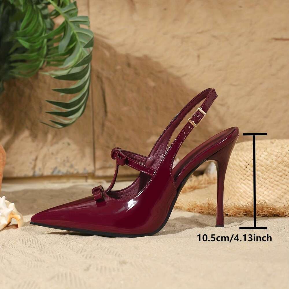 Fashionable Dress Shoes Elegant Stiletto High Heels Pointed Toe Synthetic Bow Detail Ultrahigh Heel All Season MOJIDASHU