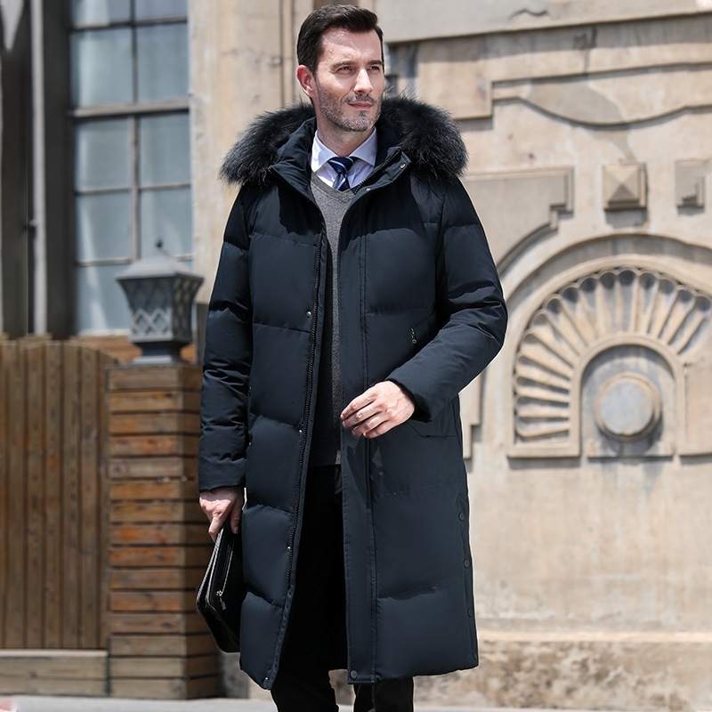Mens Winter Padded Jackets Thickened Man Down Jacket Coats Parkas Long Padding 30 Warm Fur Hooded Puffer HXY297 251205
