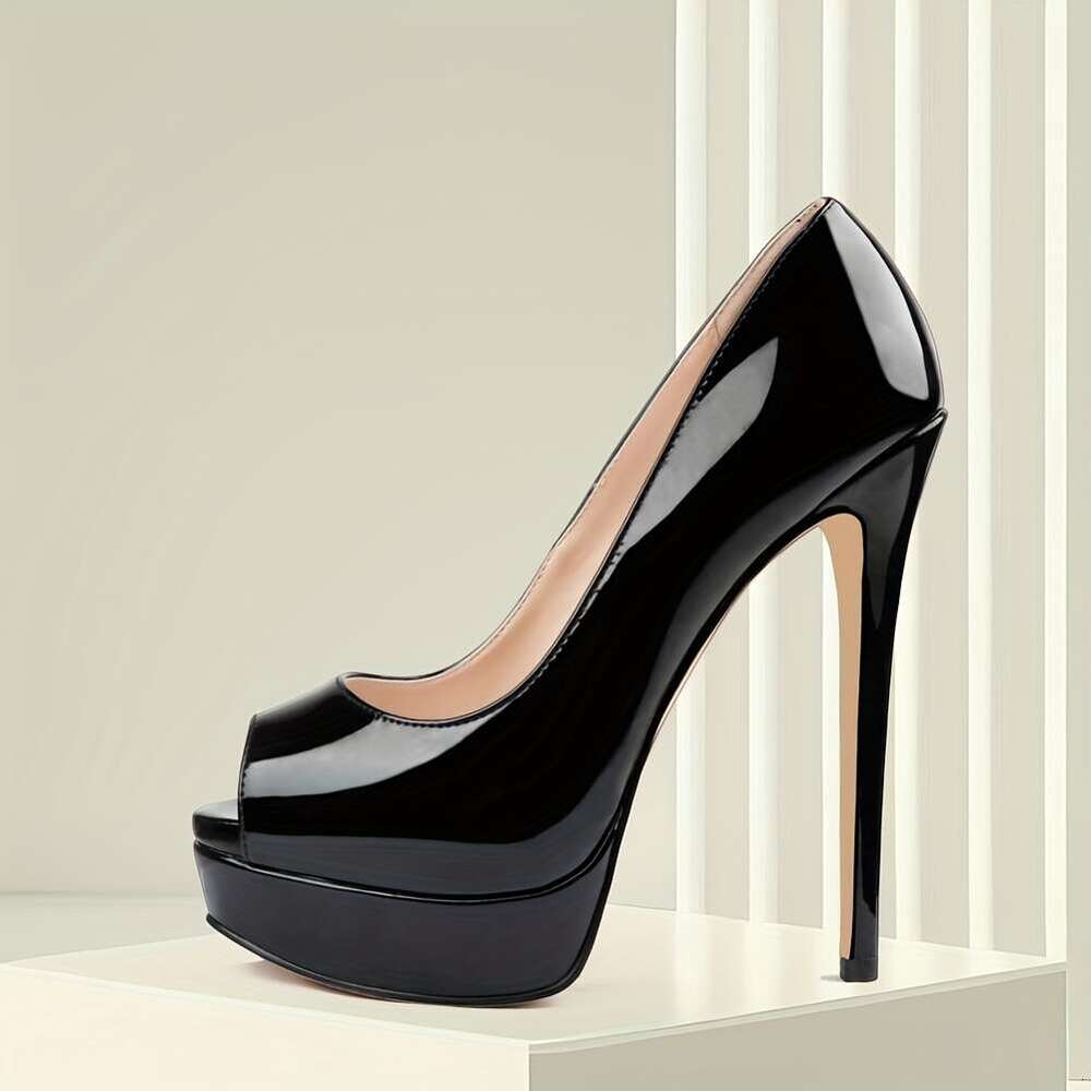 Women S Sexy Peep Toe Platform Stilettos Ultra High Heels Thick Heavy Sole Weddings Parties Special Events All Season Open Toe Pumps In Pure Color S F