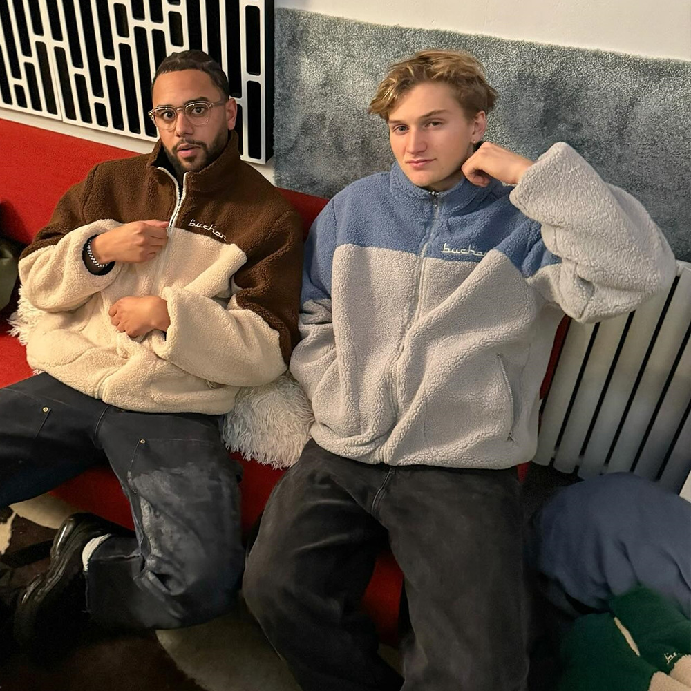 Men's Jackets Y2K Trendy Men Casual Reversible Jacket Winter Brown Fleece Vintage Graphic Embroidered Warm Shirt High Street Cardigan Coat For Me