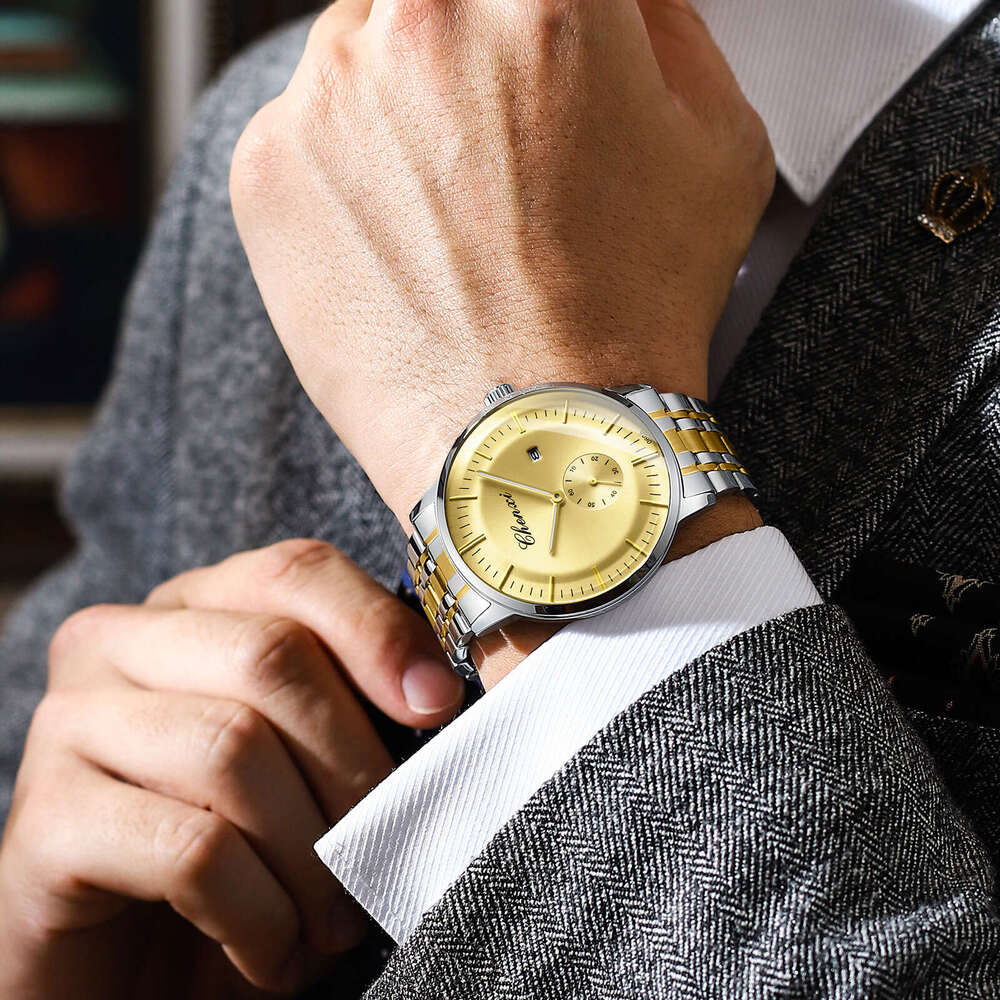 Fashion Watch Business Steel Band Men's Wristwatch with Calendar Brand niche waterproof designer Watch