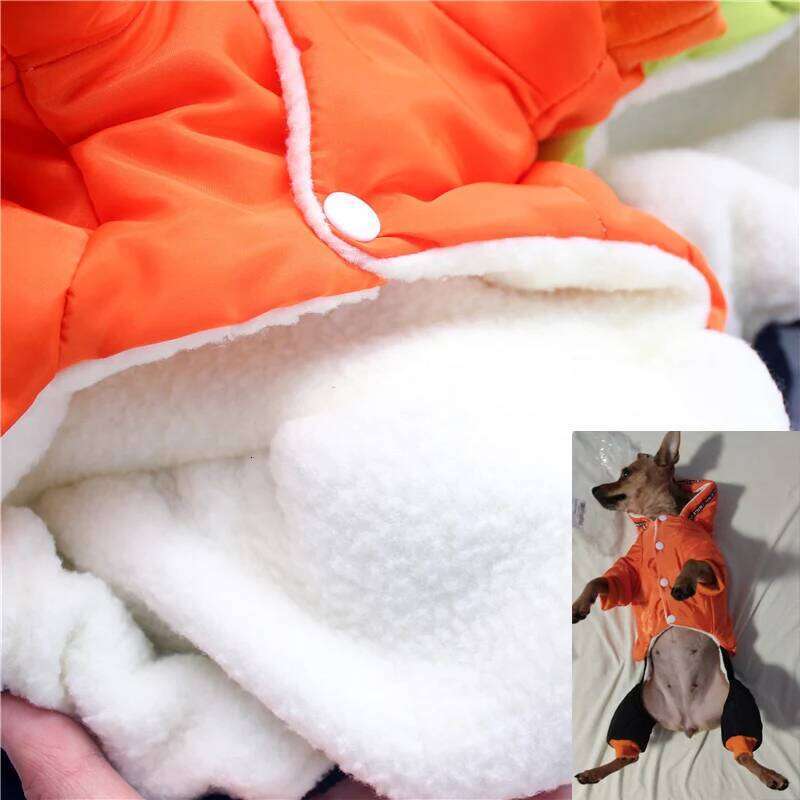 Super Warm Dog Down Winter Snow Clothes Small Chihuahua Costumes Overalls for Dogs With Shiny Mirror Stickers 26N0104