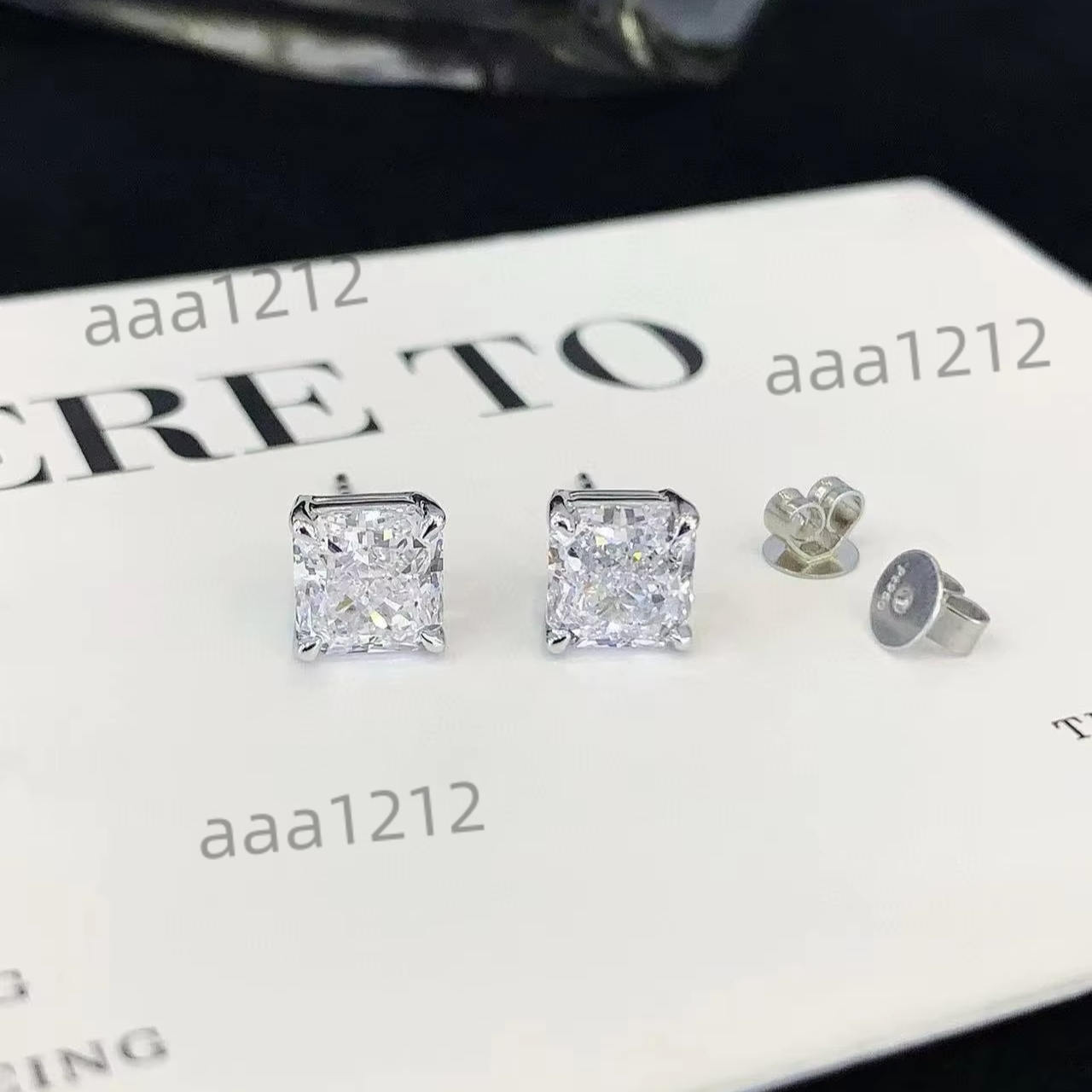 Charming Elegant LANXIN PT950 Platinum 18K Gold Radiant Cut Lab Grown D Color IGI Certified 15 Carat Stud Earrings for Women