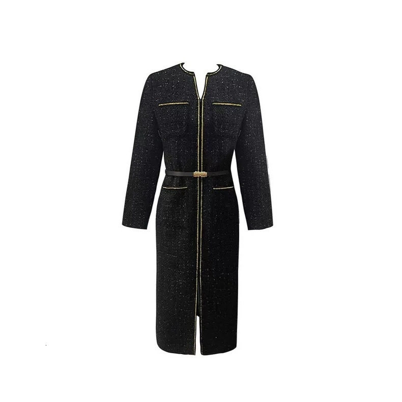 2026 Autumn-winter New Style Little Haosheng Elegant Style High-end Urban Sexy Fit Black Tight-fitting Dress Women's Exclusive