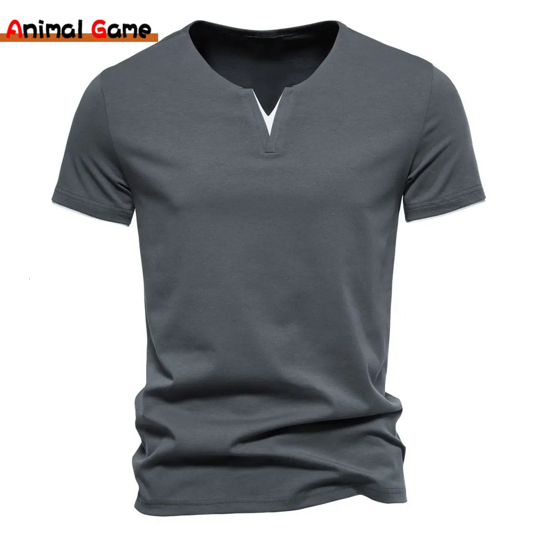 Mens Short Sleeve Henley Shirts Casual Cotton Slim Fit Basic Summer V Neck T-Shirt 251226