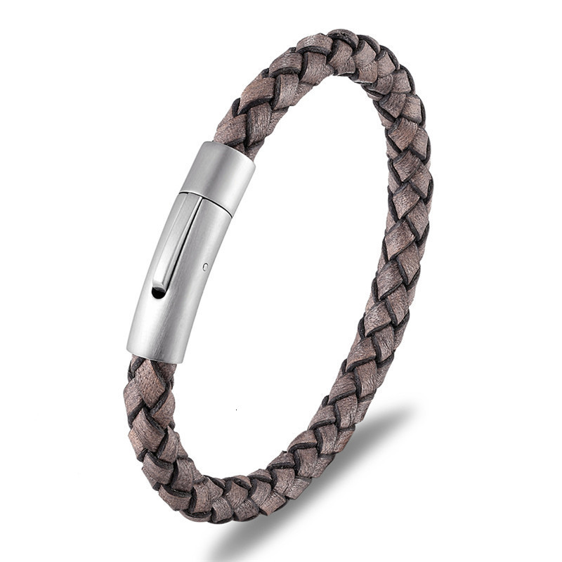 Chanfar 6mm Fashion Real Leather Stingray Bracelet Men Strap Stainless Steel Charm Bracelet Bangle Women Jewelry Wholesale241224