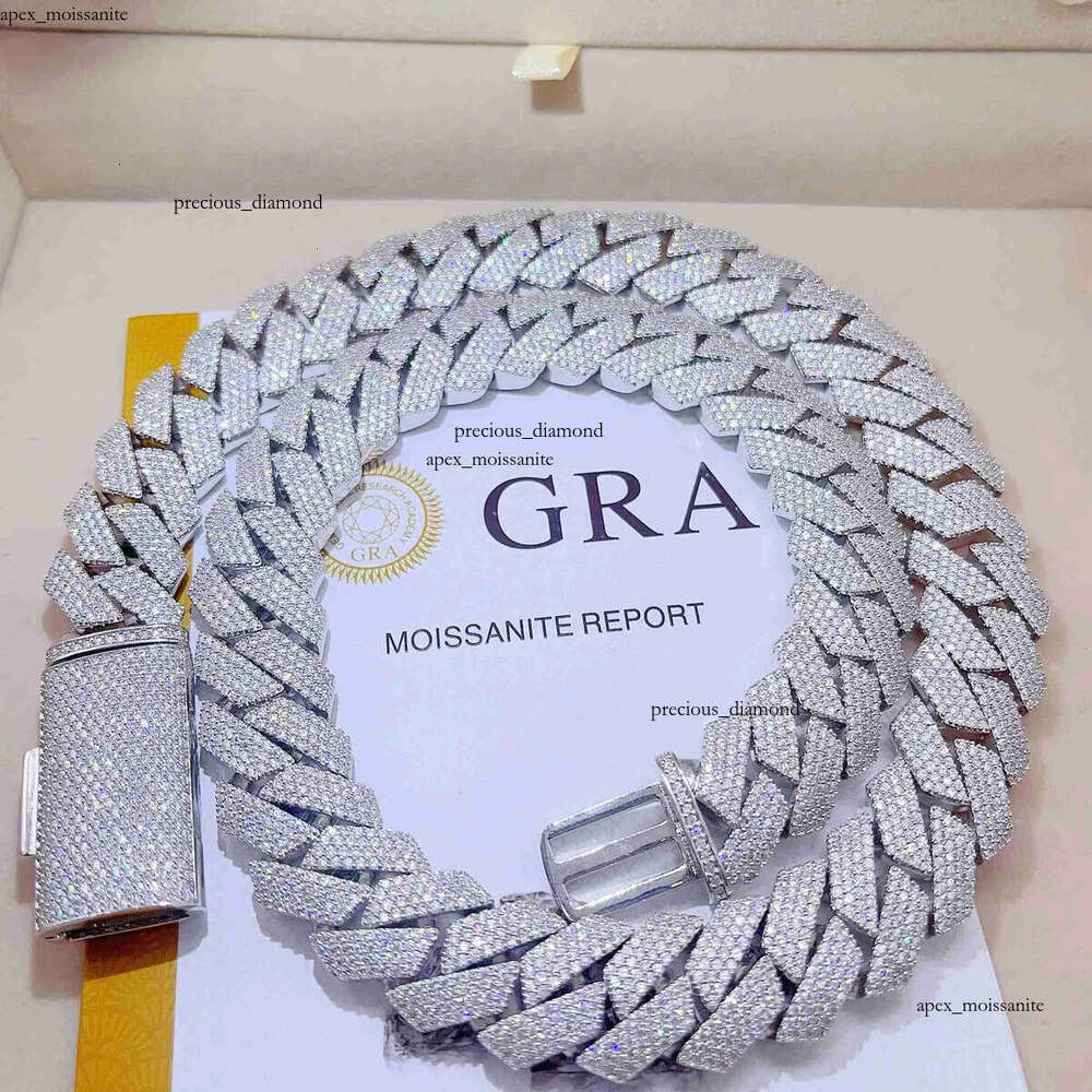 Iced Out Pass Diamond Tester 925 Sterling Silver Necklace Vvs Moissanite Cuban Link Chain