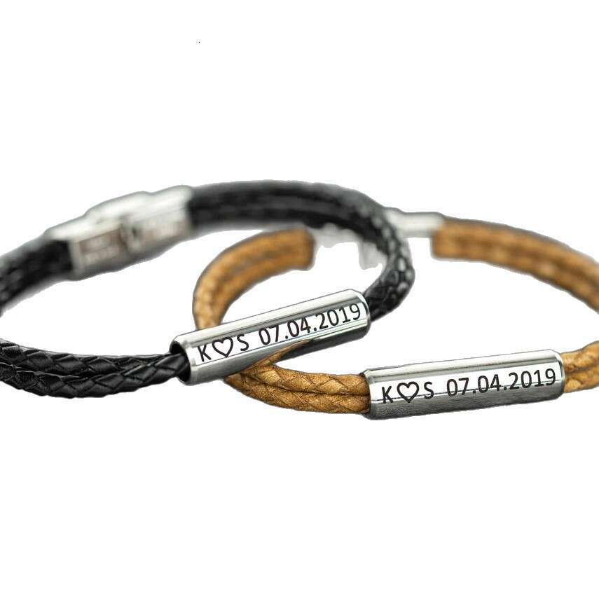 Cross-Border ETSY Woven Bracelet for Men and Women, Couple's Personalized Versatile Letter Love Home Bracelet, H Brand Leather Rope