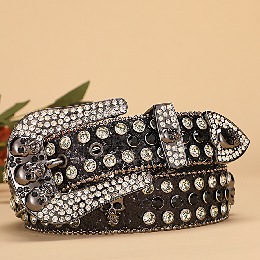 Y2K Rhinestones Belts Quality Western Cowgirl Cowboy Diamond Bling Cinturones Para Hombre er Goth 241024