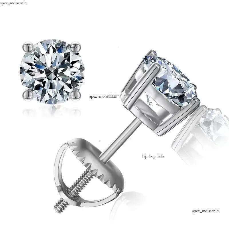 pass diamond tester vvs moissanite designer for women 925 sterling silver stud earrings gold plated mens screw back earring jewelry valentines day gift