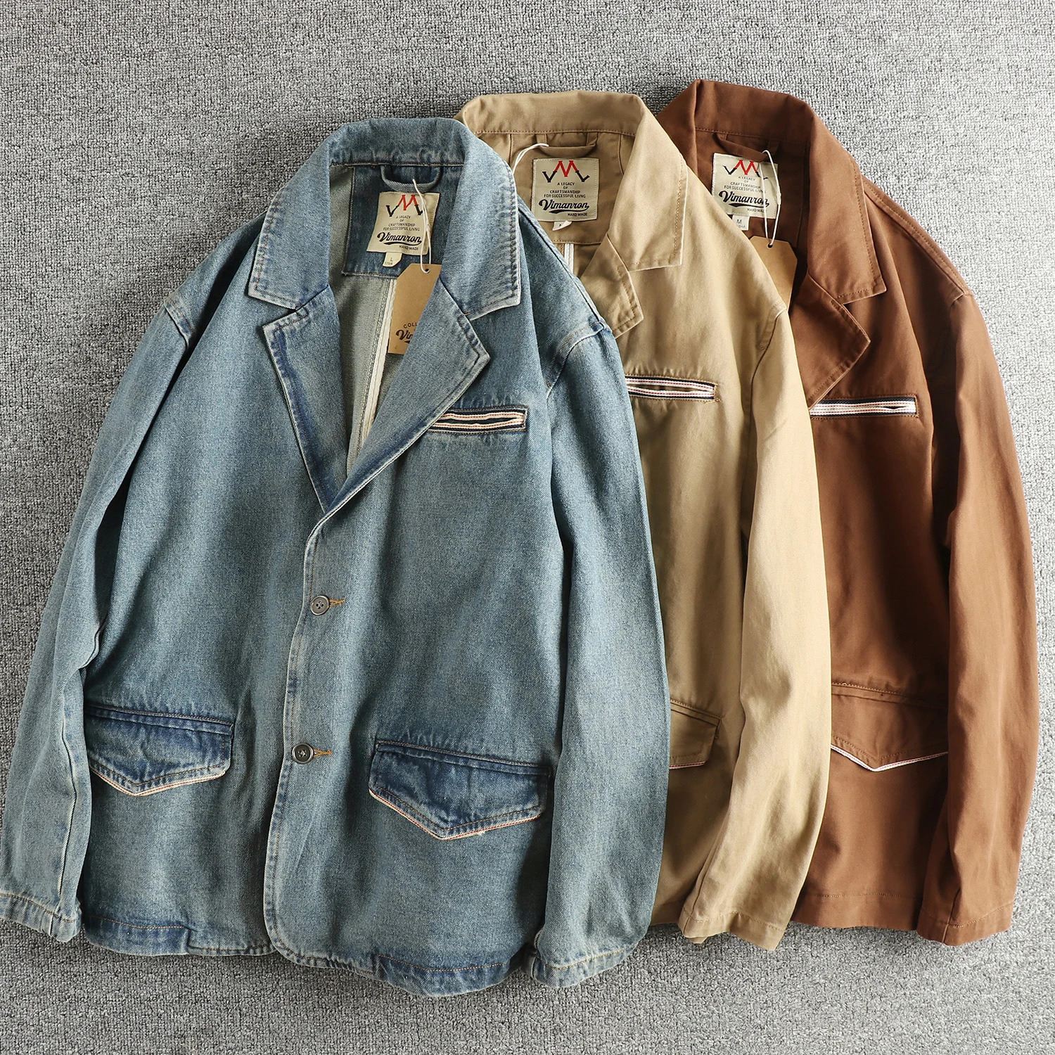 100 Cotton Long Sleeve Pocket Mens Denim Jacket Retro American Wilderness Heavy Lapel n Trendy Versatile Youth Outerwear 251230