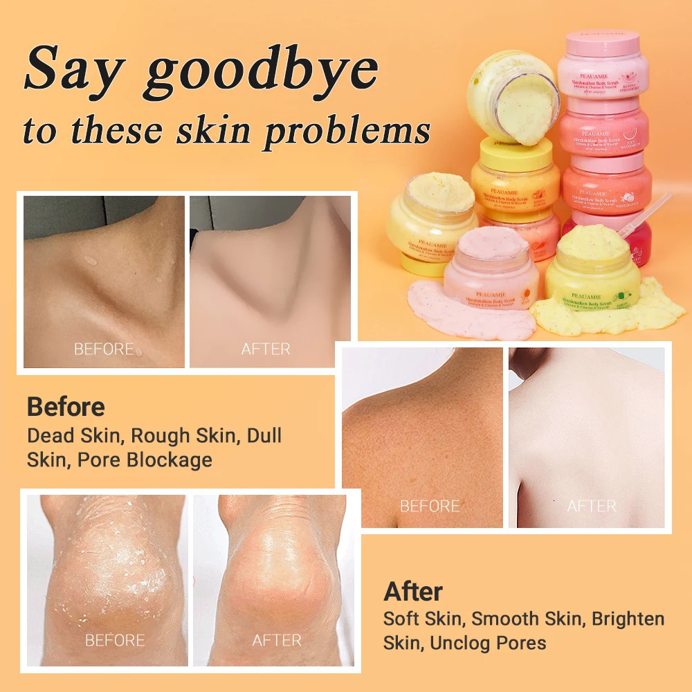 Marshmallow Body Scrub Exfoliating Facial Gentle Cleaning Smooth Rough Skin Nourish Moisturizing Fruit Sugar Scrub 251222