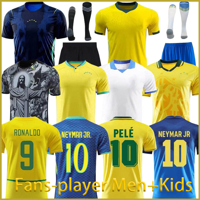 26 27 BrAZiLs NEYMAR JR soccer jerseys RAPHINHA RODRYGO PELE RONALDO VINI JR 98 Retro 2026 27 Brasil maillots football shirt home away Player Men Shirt Kids kit Uniform