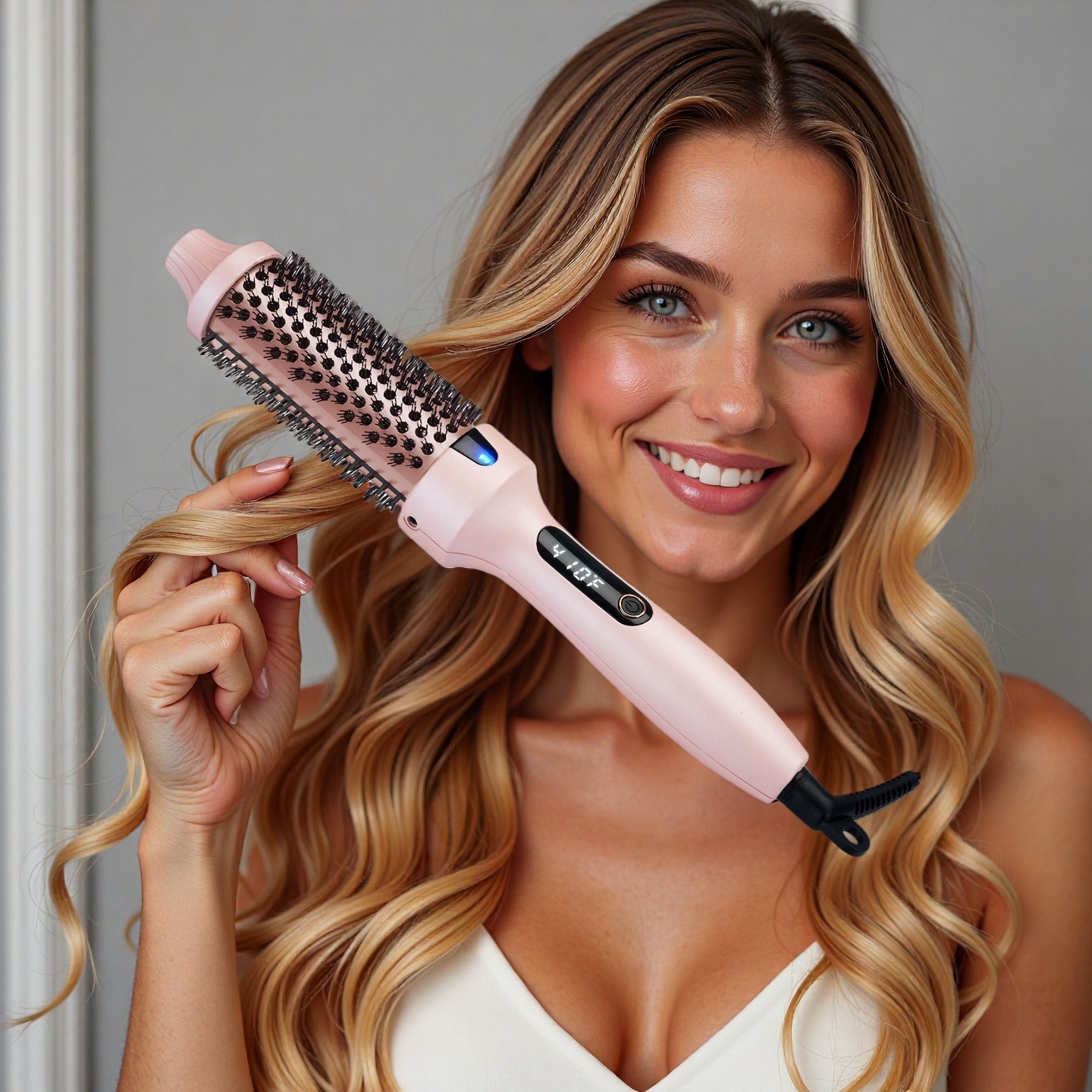 2-in-1 Hot Air Brush Hair Dryer Styler, Volumizer and Straightener for Quick Easy Home Use