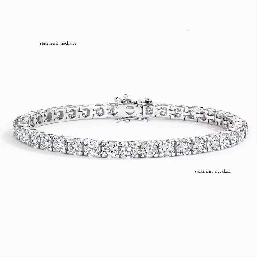9k 14k 18k White Gold Fine Jewelry Tennis with 2mm 5mm Lab-Grown VVS Moissanite Pave Bracelet