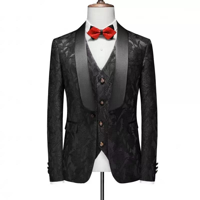 T2845 Business Casual Korean Style Slim Fit Men's Suit Jacket (Single Jacket)
