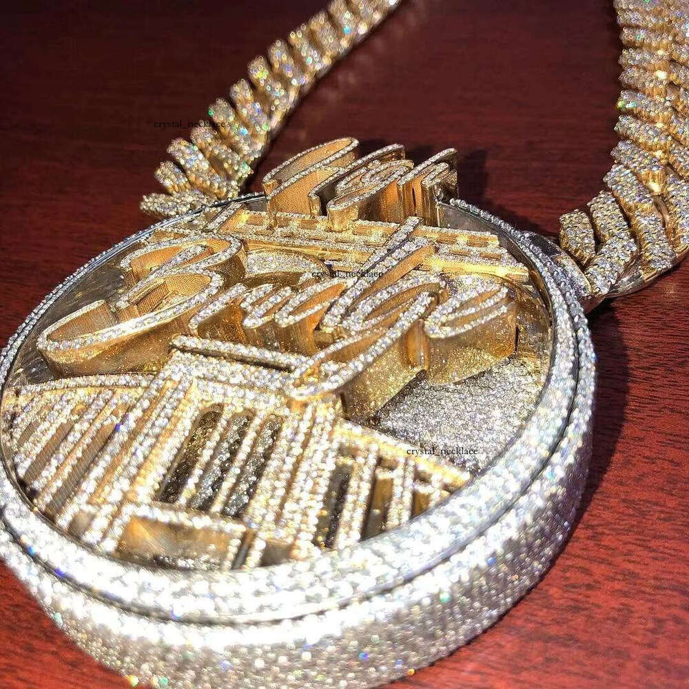 Hip Hop 925 Sterling Silver Iced Out VVS Moissanite Letter Custom Mossinate Initial Men Chain Charm Pendant