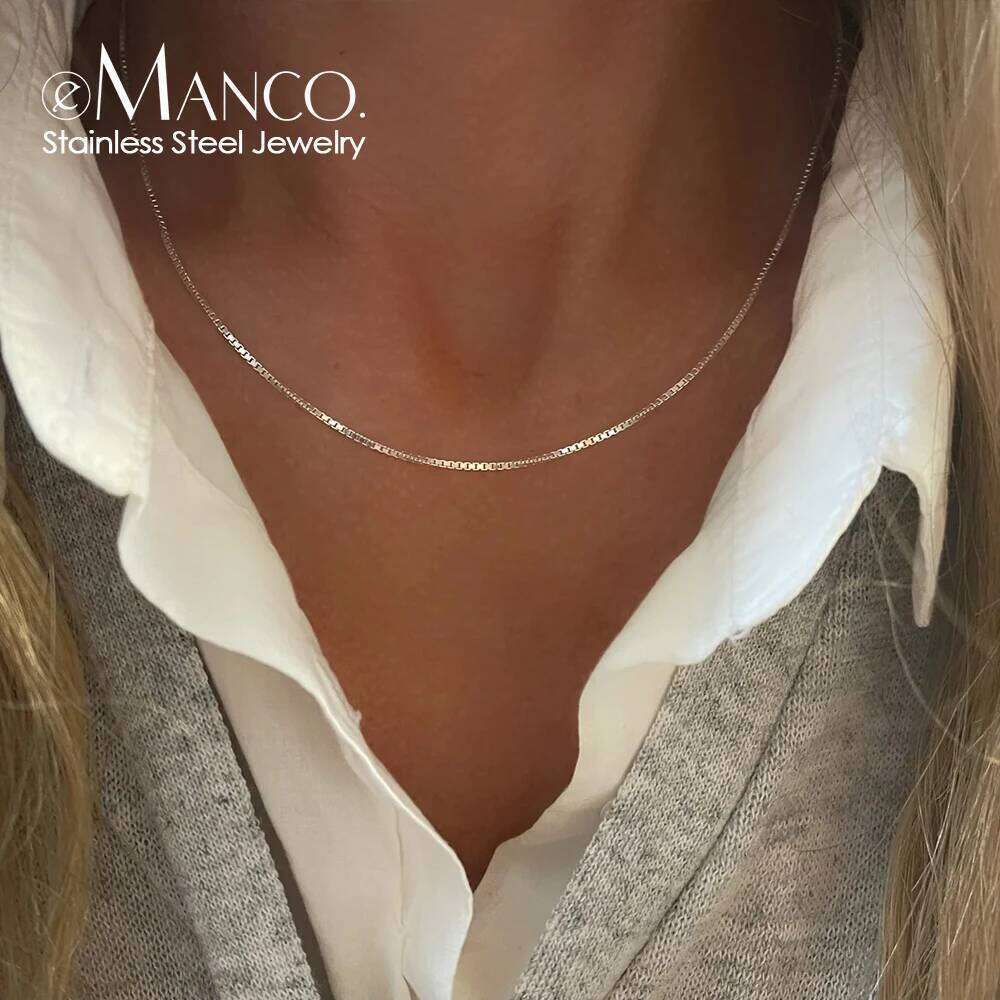 eManco Hip Hop Style Punk Box Necklace Collarbone Chain Adjustable Spring/Summer New Products First Sent to Friends