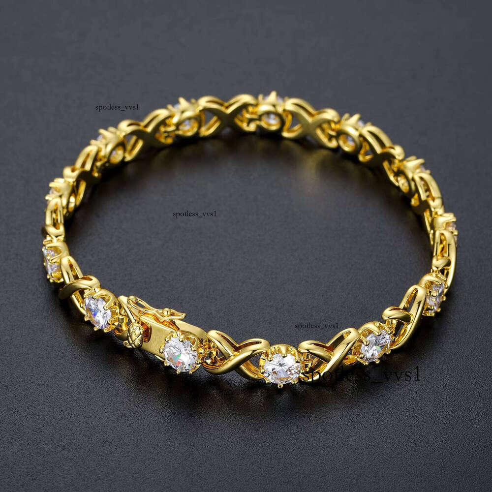 Handcrafted Fine Jewelry Waterproof 6.5mm 925 Sterling Silver VVS Moissanite Tennis Chain Bracelet for Men and Women