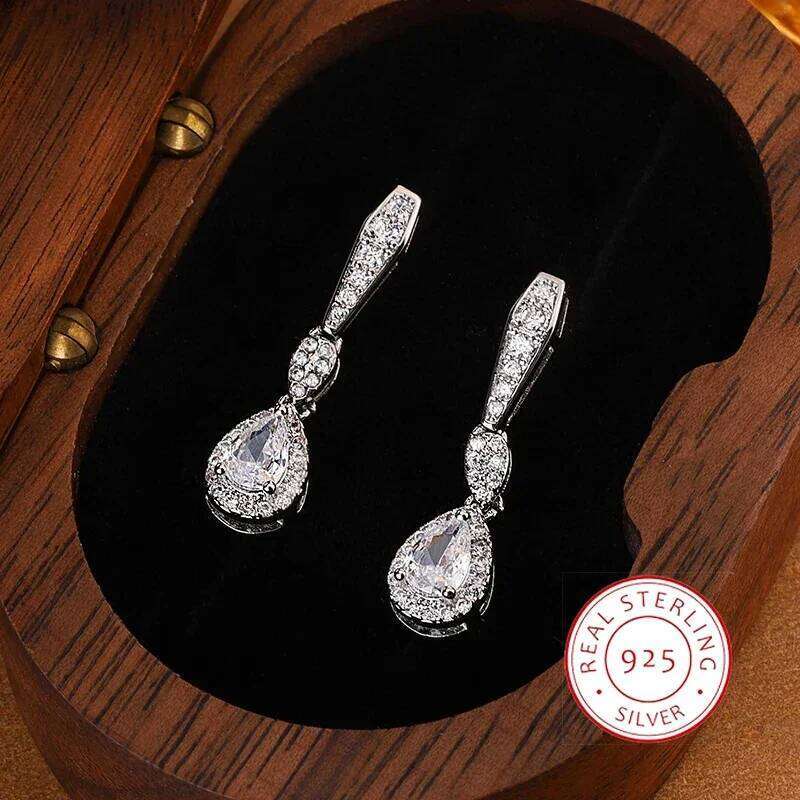 Stylish Full Zircon Shaped Earrings for Ladies High Quality Shiny AAA Attending Banquets and Events Anniversary Gift Accessories