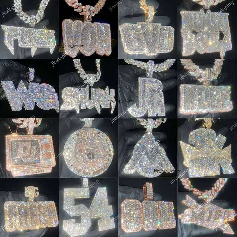 Manufacturer Long Stick Bread Hip Hop Jewelry VVS Moissanite Pendant