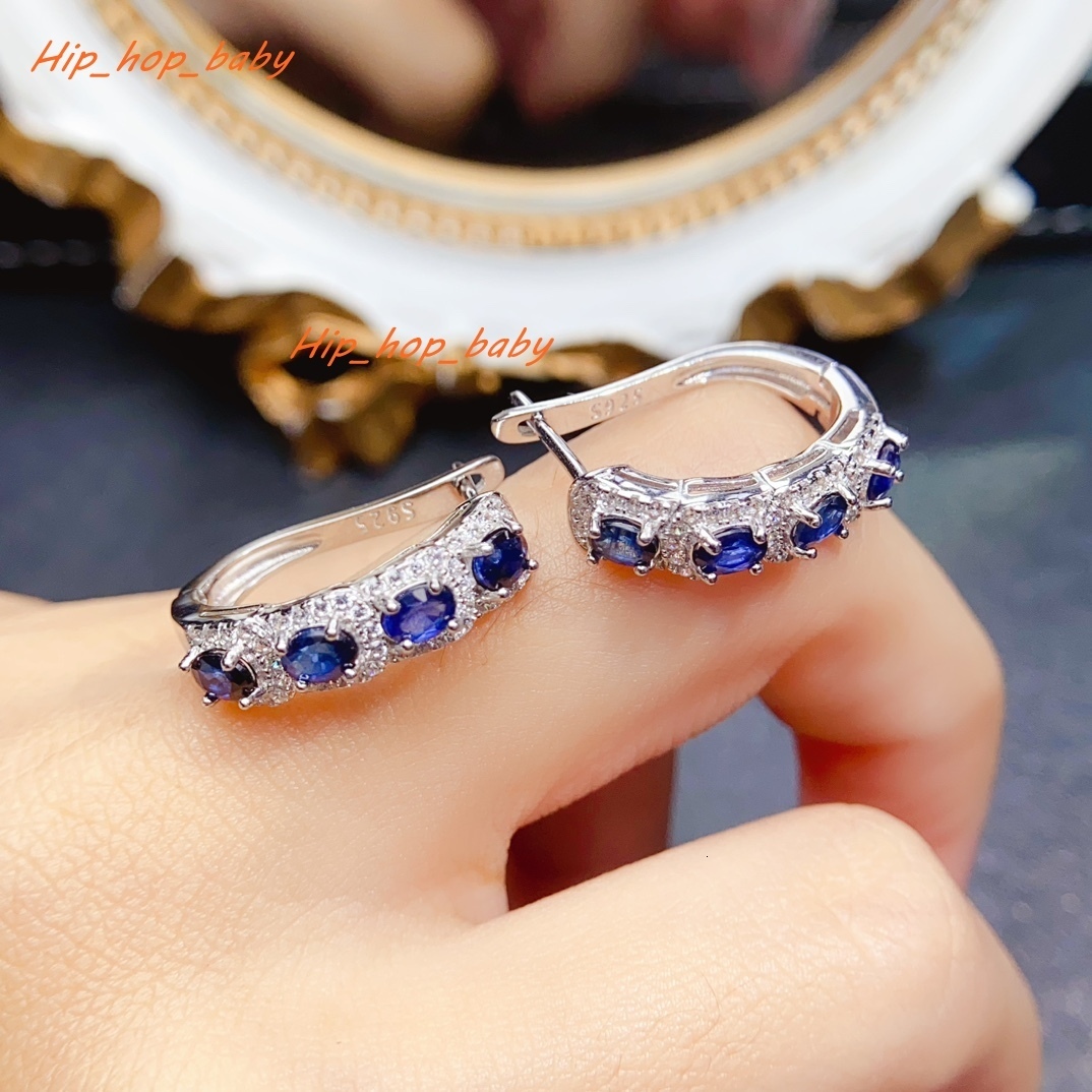 Premium 925 Sterling Silver Blue Sapphire Stud Earrings Gold-Plated Hypoallergenic Jewelry for Women for Weddings and Parties