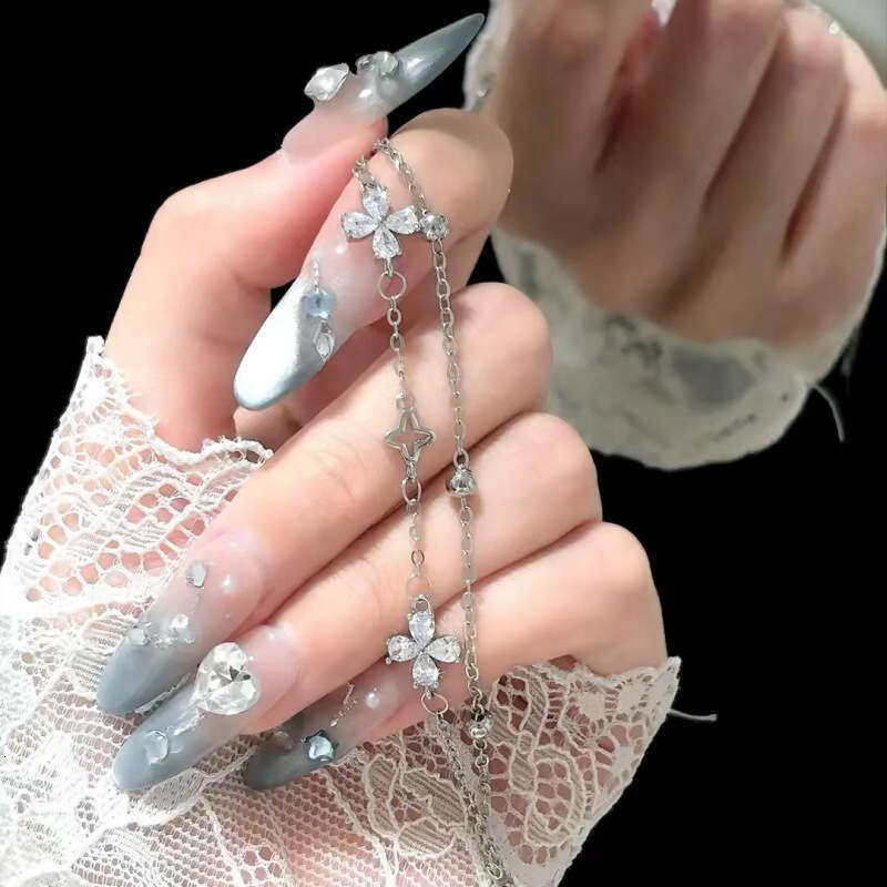 Women's Double Layer Stacked Four-Leaf Clover Bracelet S925 Silver Exquisite Fashion Sweet Hand Jewelry for Gift